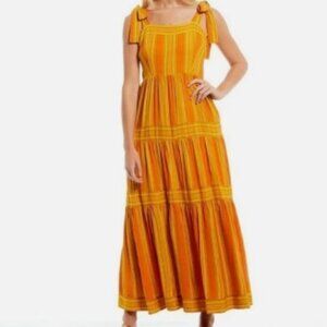 A Loves A Tier Print Square Neck Sleeveless Maxi Dress Size: XS